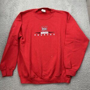 Nebraska Cornhuskers College Sweatshirt Red Pullover Size Large Huskers VTG